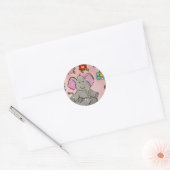 Olifant in meditatie ronde sticker (Envelop)
