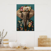 Olifant in Pak Poster, Olifant Portret Poster (Keuken)