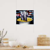 Olifant in Spaghetti Poster Print Muurkunst (Keuken)