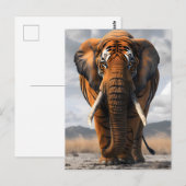 olifant in tijgervermomming briefkaart (Voorkant / Achterkant)