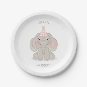 Olifant in verjaardagsfeest Pet Paper Bord