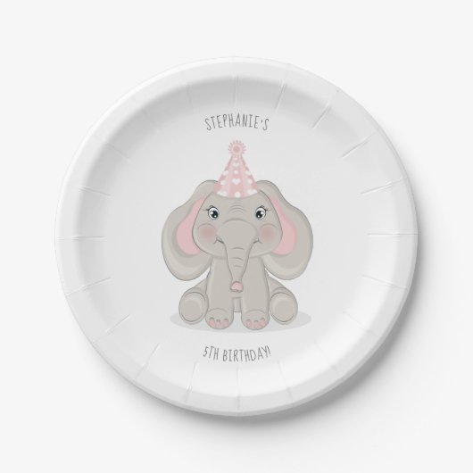 Olifant in verjaardagsfeest Pet Paper Bord (Voorkant)