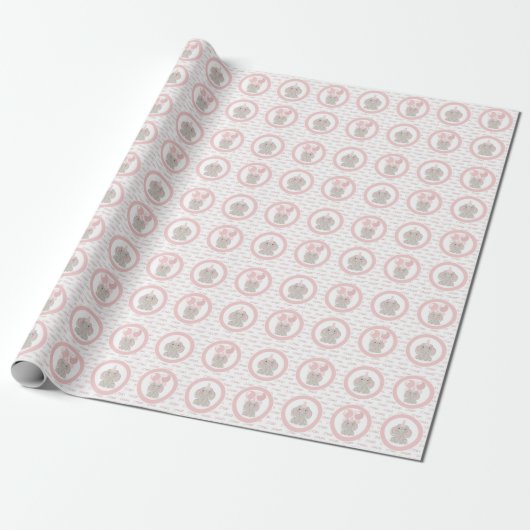 Olifant in verjaardagsfeesthoed cadeaupapier (Uitgerold)
