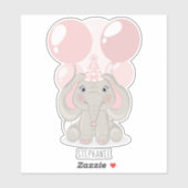 Olifant in Verjaardagsfeestje Pet Sticker (Vel)
