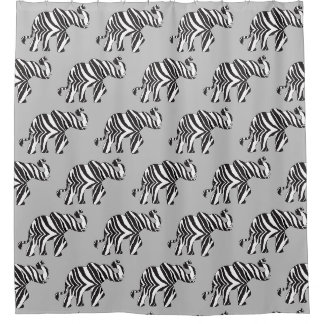 Olifant in Zebra Print Douchegordijn