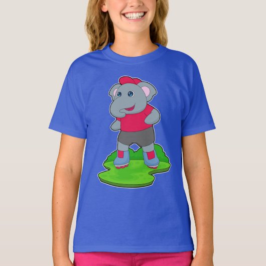 Olifant Inline skating Inline schaatsen T-shirt (Voorkant)