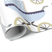 Olifant Inpakpapier Babywagen Roze & Blauw (Rol Hoek)