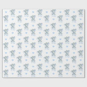Olifant inpakpapier (blauw gepersonaliseerd) (Vlak)