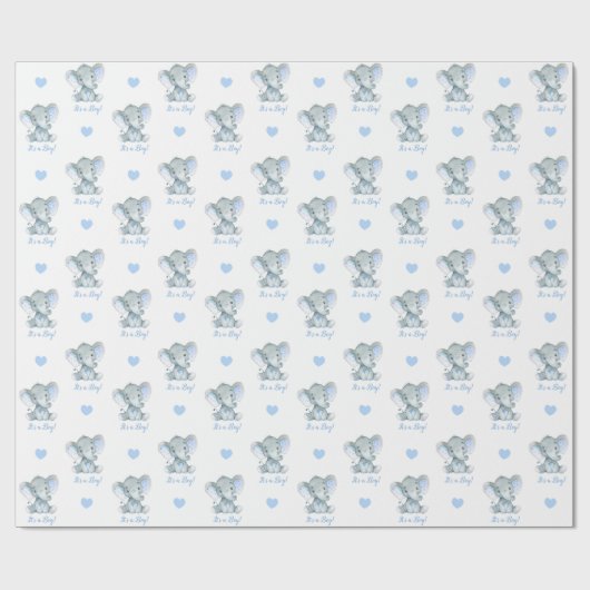 Olifant inpakpapier (blauw gepersonaliseerd) (Vlak)