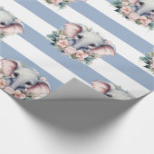 Olifant Inpakpapier Blauw & Wit Streep (Hoek)