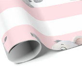 Olifant Inpakpapier Roze & Witte Streep (Rol Hoek)