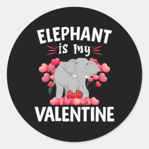 Olifant Is Mijn Valentijn Gelukkige Valentijnsdag Ronde Sticker