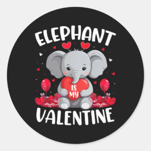 Olifant Is Mijn Valentijn Liefdes Hartjes Olifant Ronde Sticker