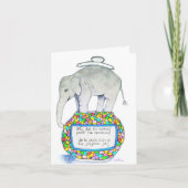 Olifant Jellybean Pot Vouw Notitiekaart (Voorkant)