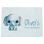 Olifant jongen 1e verjaardag groot cadeauzakje (Voorkant)