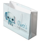 Olifant jongen 1e verjaardag groot cadeauzakje (Voorkant Gekanteld)