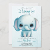 Olifant jongen 1e verjaardag kaart (Voorkant)