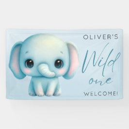 Olifant jongen 1e verjaardag spandoek