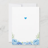 Olifant Jongen Blauw Verjaardagsfeestje Kleine Pin Bedankkaart (Achterkant)