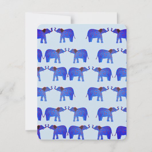 Olifant, jongen verjaardag uitnodiging (Achterkant)