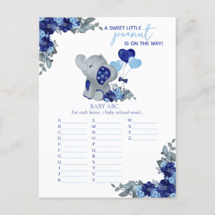 Olifant Jongens Baby Borrelspel Briefkaart