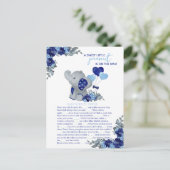 Olifant Jongens Baby Borrelspel Briefkaart (Staand voorkant)