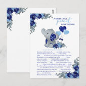 Olifant Jongens Baby Borrelspel Briefkaart (Voorkant / Achterkant)