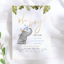 Olifant & Jungle Groenery Goud Oh Jongen Baby Show