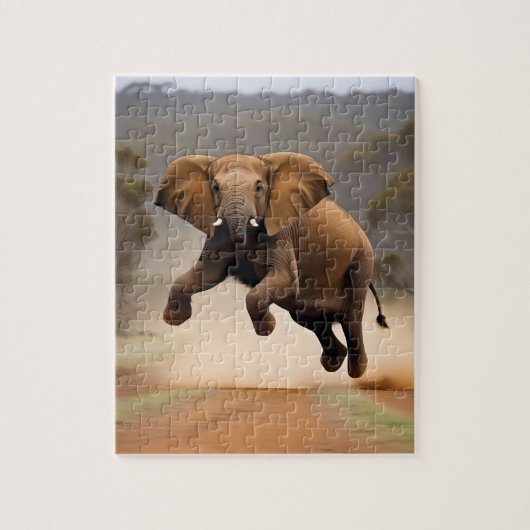 Olifant Kangoeroe Hop, puzzel (Verticaal)