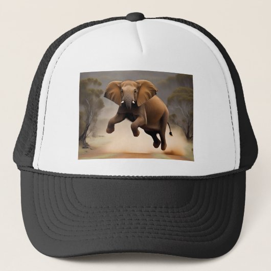 olifant kangoeroe hop, trucker pet (Voorkant)