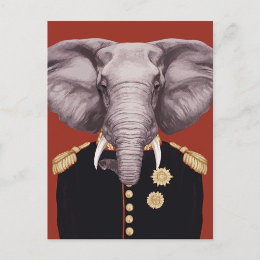Olifant Kapitein Briefkaart (Voorkant)
