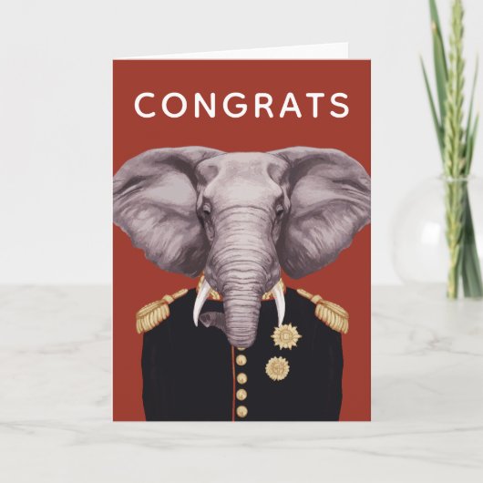 Olifant Kapitein | Voeg uw tekst toe Kaart (Voorkant)