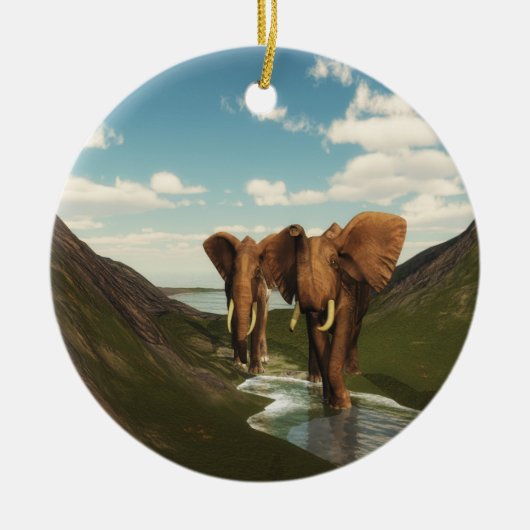 Olifant Keramisch Ornament (Voorkant)