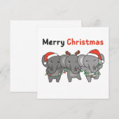 Olifant Kerst Dieren Olifanten Blij Uitnodiging (Voorkant / Achterkant)