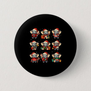 Olifant Kerst Grappige Olifant Liefhebber Pyjama H Ronde Button 5,7 Cm