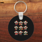 Olifant Kerst Grappige Olifant Liefhebber Pyjama H Sleutelhanger (Voorkant)