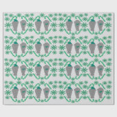 Olifant kerst groen inpakpapier (Vlak)