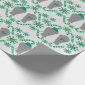 Olifant kerst groen inpakpapier (Hoek)