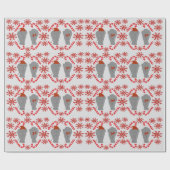 Olifant kerst rood inpakpapier (Vlak)