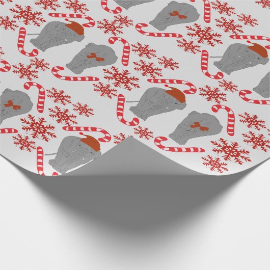 Olifant kerst rood inpakpapier (Hoek)