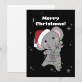 Olifant Kerst Sneeuw Winter Dieren Olifanten Feestdagenkaart (Voorkant / Achterkant)