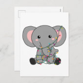 Olifant Kerst Sneeuw Winter Dieren Olifanten Feestdagenkaart (Voorkant / Achterkant)