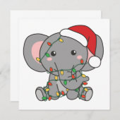 Olifant Kerst Winter Dieren Olifanten Uitnodiging (Voorkant / Achterkant)