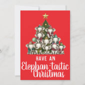 Olifant kerstboom feestdagenkaart (Voorkant)