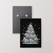 Olifant Kerstboom Grappige Lieve Olifant Button (Voorkant / Achterkant)