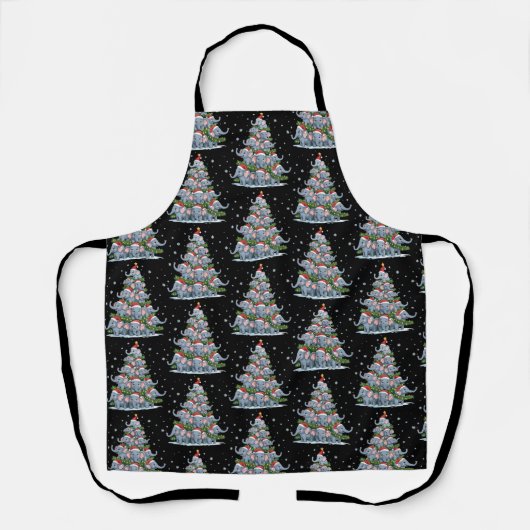 Olifant Kerstboom Grappige Schattige Olifant Schort (Voorkant)