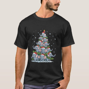 Olifant Kerstboom Grappige Schattige Olifant T-shirt