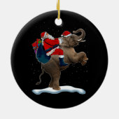 Olifant Kerstboom Licht Pet Xmas Santa Ridin Keramisch Ornament (Achterkant)