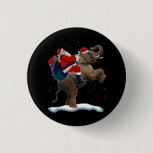 Olifant Kerstboom Licht Pet Xmas Santa Ridin Ronde Button 3,2 Cm
