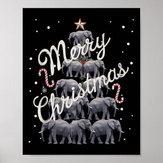 Olifant Kerstboom Olifant Kerstboom Trouwen C Poster (Voorkant)